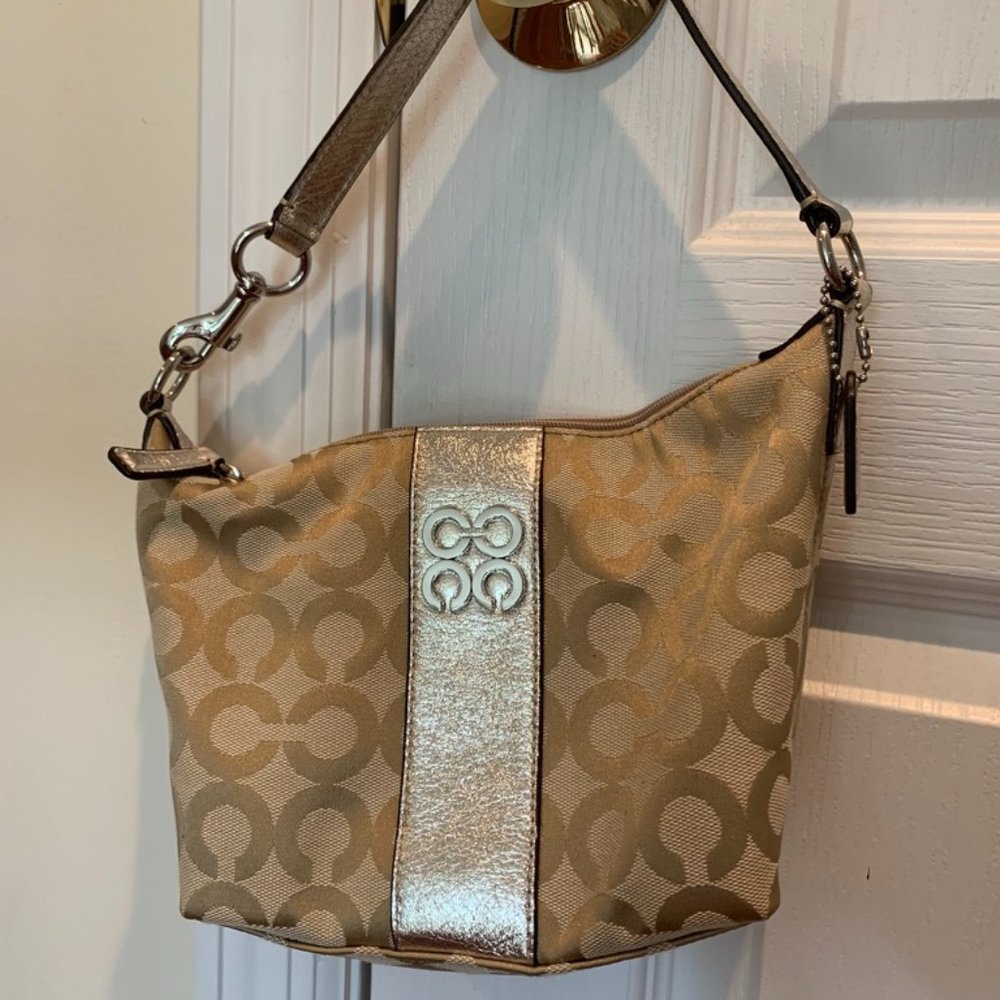 Gold coach small purse gem